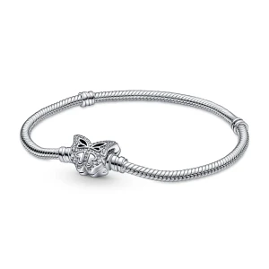 PANDORA MOMENTS BUTTERFLY CLASP SNAKE CHAIN BRACELET
