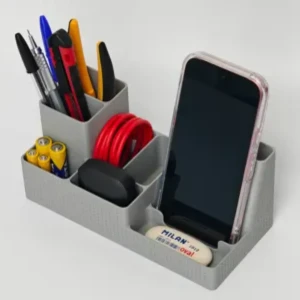 a desk organizer + phone holder