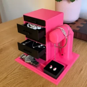  Jewelry box for earrings, necklaces, and bracelets