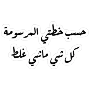 حسب خطتى المرسومة كل شئ ماشى غلط