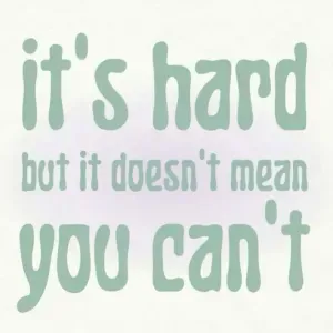 it's hard but it doesn't mean you can't