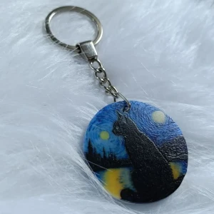 Van Gogh art with cat