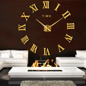 Horloge Murale Romain 3D pour Salon Chambre D