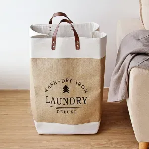 Grand panier à linge pliable en tissu domesti