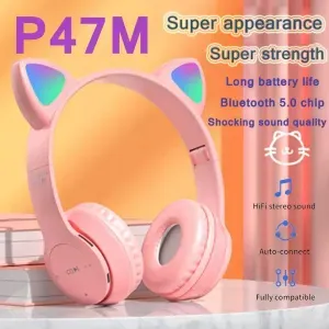 tooth sans fil avec oreilles de chat LED clig