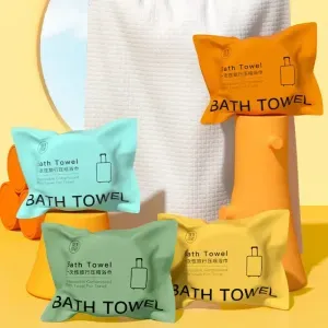 Serviettes de bain compressées épaisses en co