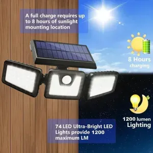Lampe solaires d’extérieur etanche 112 LED Av