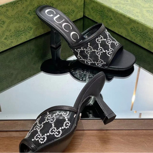 Gucci GG mid heel slide sandal