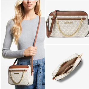 Micheal Kors Jet Set Cross” White/Brown