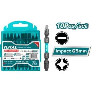 10PCS Impact (PH2+SL6)X65mm طقم رأس مفك مقدح 