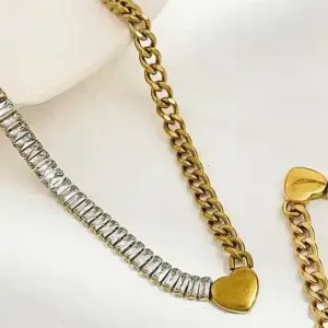 كوليه استانلس  فصوص باجت و كارتير قلب