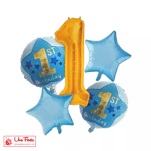 Baby boy first birthday balloon collection 