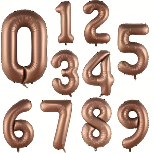 Brown foil balloon numbers