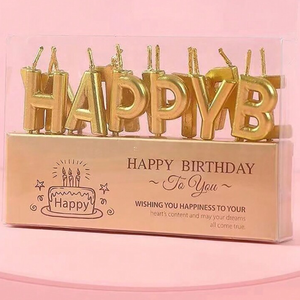 Gold Letter HBD Candle