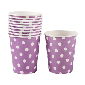Purple White Dots Paper Cups