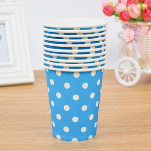 Blue White Dots Paper Cups