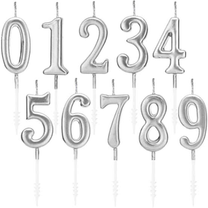 Sliver numbers candles 