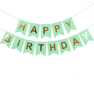 Olive green happy birthday banner