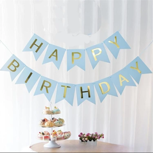 Tiffany blue happy birthday banner