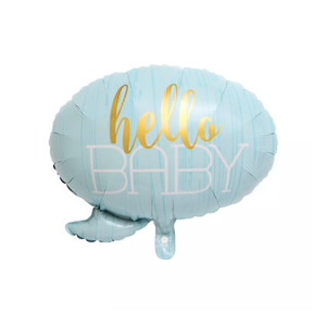 Hello baby blue foil ballon 
