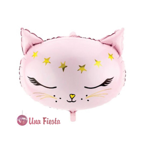 Pink cat foil balloon