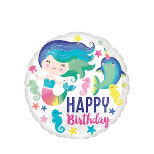 Mermaid happy birthday foil ballon 