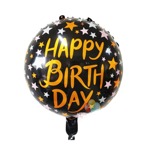 Black happy birthday foil ballon 