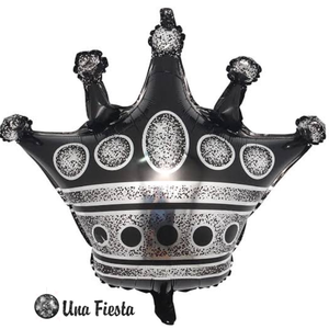Large Foil Balloon black Crown 