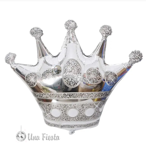 Large Foil Balloon Silver Crown 