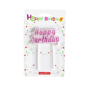 Candle With Pink H.B.D Message-Single Piece