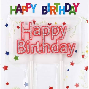 Candle With Red H.B.D Message-Single Piece