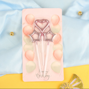 Heart and Star Shaped Birthday-Rose gold 