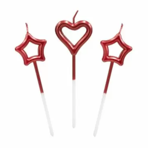 Heart and Star Shaped candles-Red