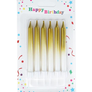 Omber gold cake candles