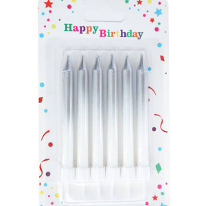 Ombre Silver cake candles 