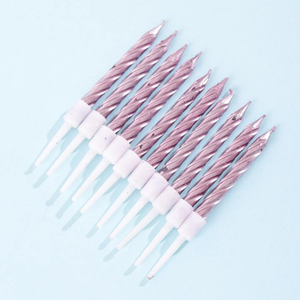 Lilac  waived mini candles-12pcs