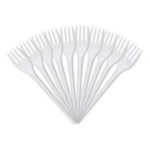 White Plastic Forks-10pcs