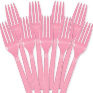 pink Plastic Forks-10pcs