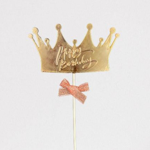 Rose gold crown cake topper 