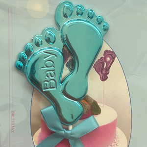 Footprint baby boy topper