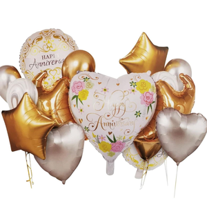 Happy anniversary set foil and latex balloon 