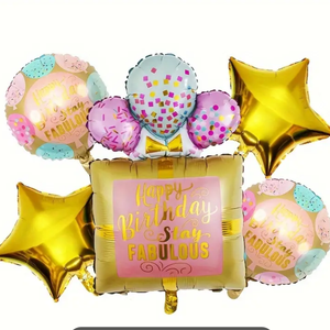 Happy birthday foil balloon set