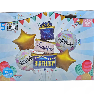 Happy birthday foil balloon set