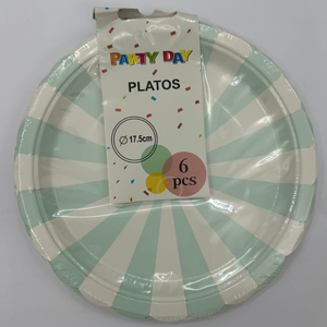 Turquoise small paper plates-6pcs