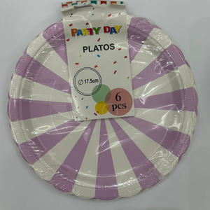 Purple small paper plates-6pcs