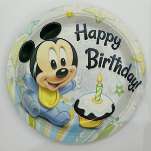 Baby Micky mouse paper plates-10pcs