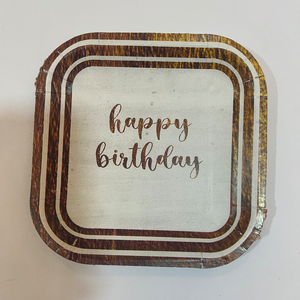 Brown HBD paper plates 