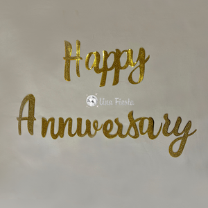 Gold Happy anniversary banner 