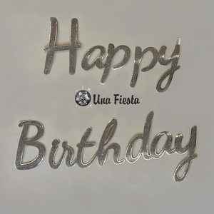 Silver glitter HBD banner 