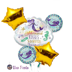 Mermaid foil balloons set 